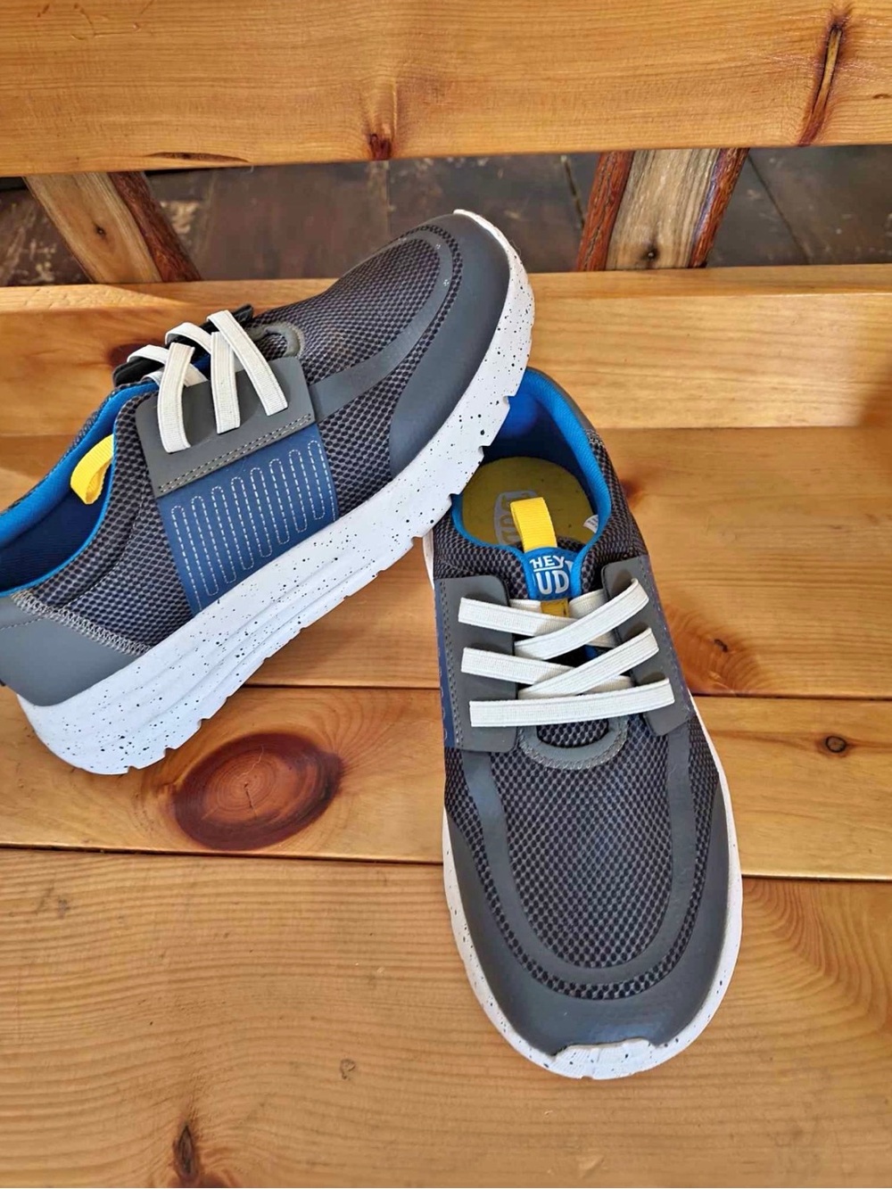 Hey Dude Gray, Blue & Yellow Casual Sneakers